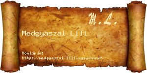 Medgyaszai Lili névjegykártya