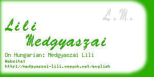 lili medgyaszai business card